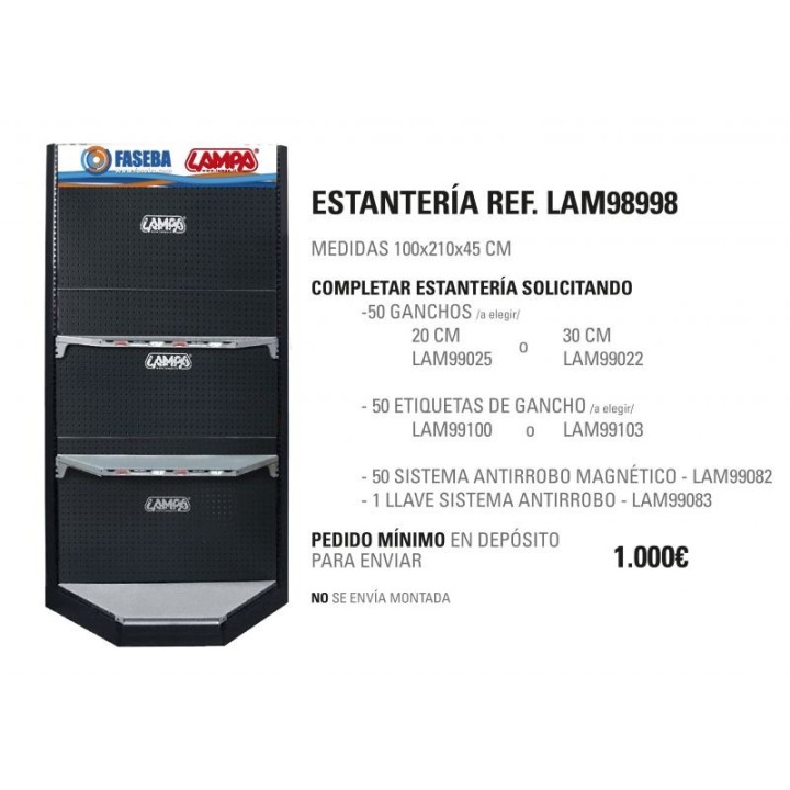 LAMPA Expositor estantería rinconera 210X100X45 CM LAM98998