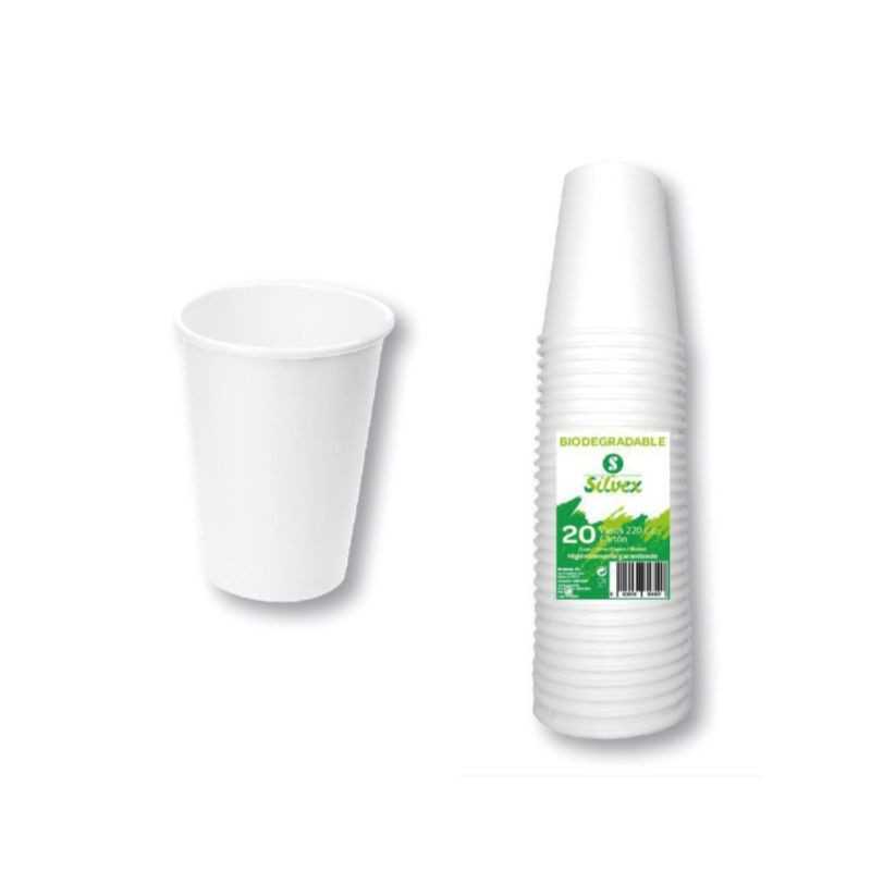 SILVEX Pack of 20 biodegradable cardboard cups 220 CC 07204