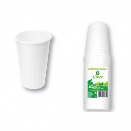 SILVEX Pack of 25 biodegradable cardboard cups 500 CC 07205