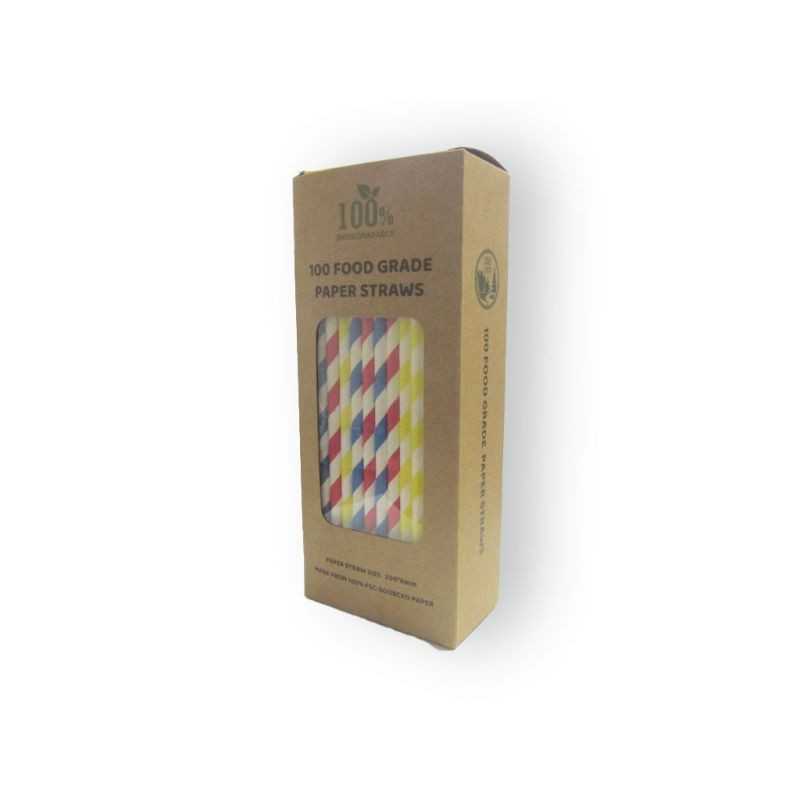 FASEBA Box of 100 biodegradable cardboard straws 07208