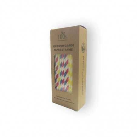 FASEBA Box of 100 biodegradable cardboard straws 07208
