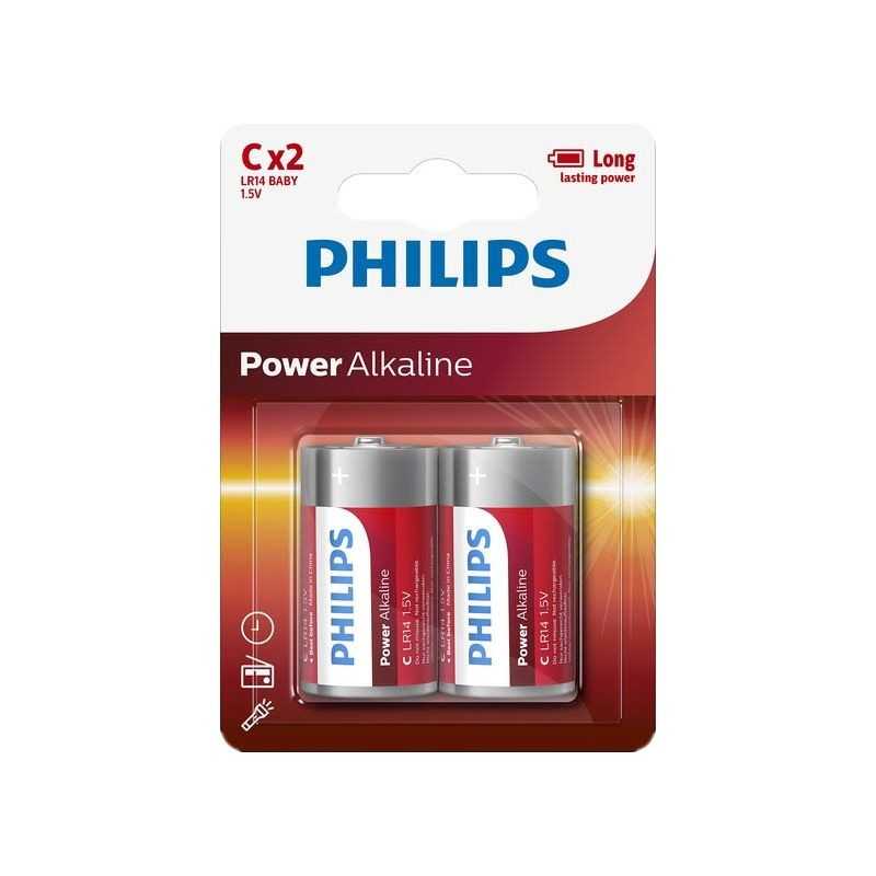 PHILIPS Blister 2 alkaline batteries PHILIPS LR14 17256
