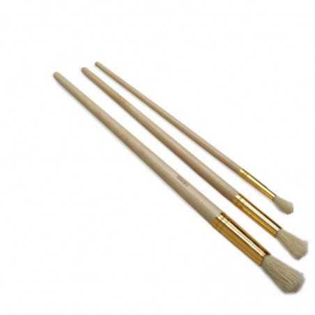 SIN MARCA Set 3 pinceles mango madera 6 MM/10 MM/14 MM 400062