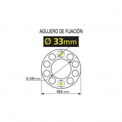 LAMPA Tapacubos acero inoxidable sin chapa central agujero 33 MM LAM97660
