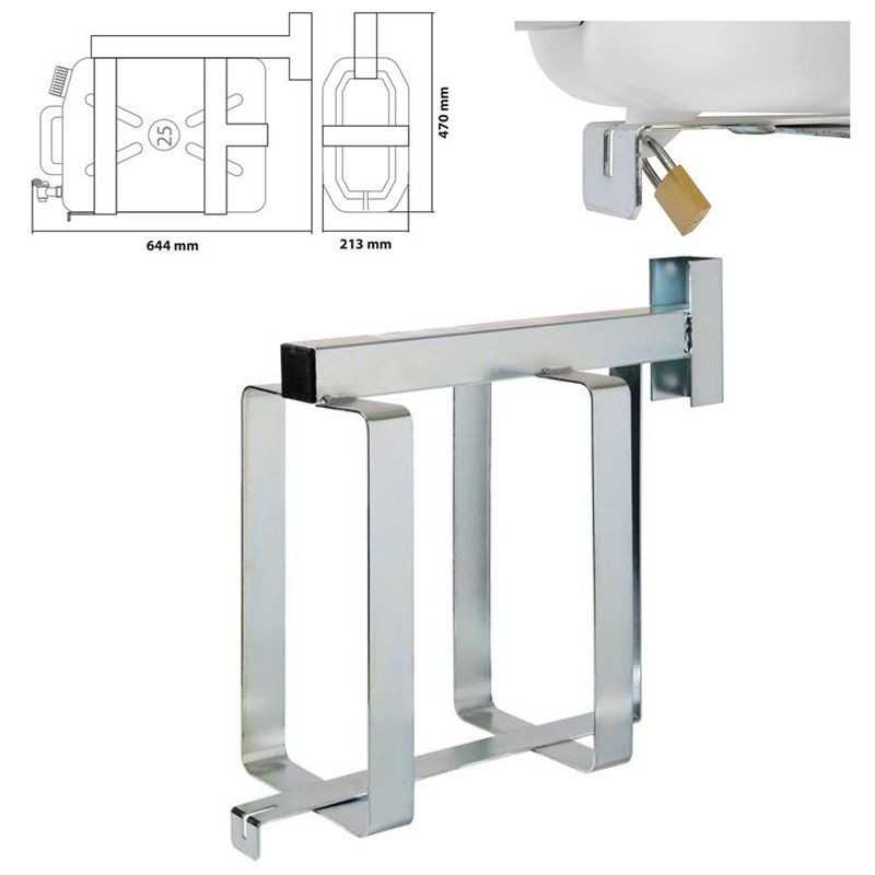 LAMPA Galvanized steel support for carafe drum 644X213X470 MM 644X213X470 MM LAM97870