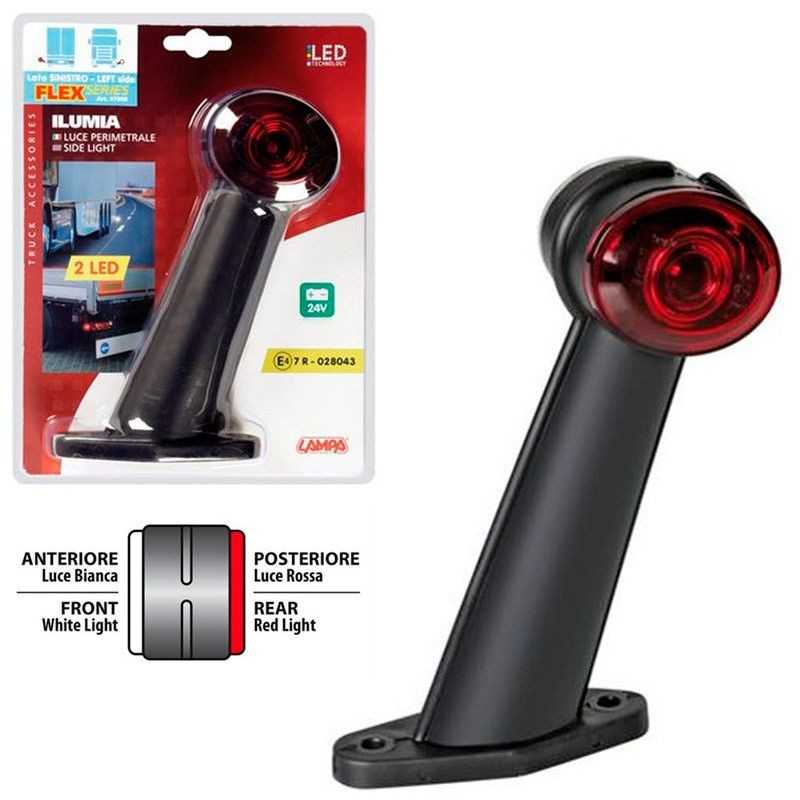 LAMPA Piloto luz perimetral izquierdo flexible para camión 2 LED 24V 60º LAM97908