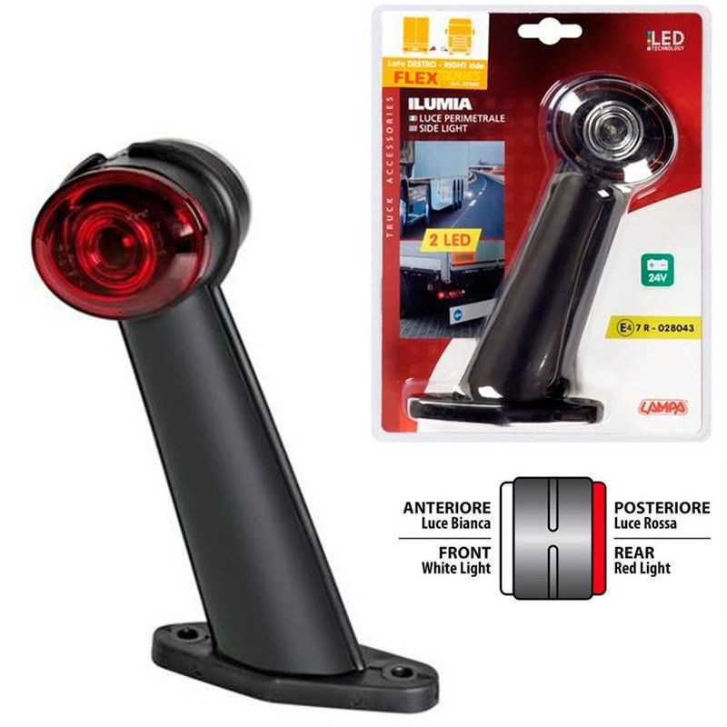 LAMPA Flexible right perimeter light for truck 2 LED 24V 60º LAM97909