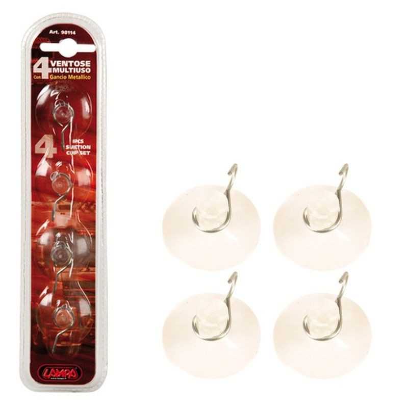 LAMPA Pack 4 ventosas con gancho LAM98114
