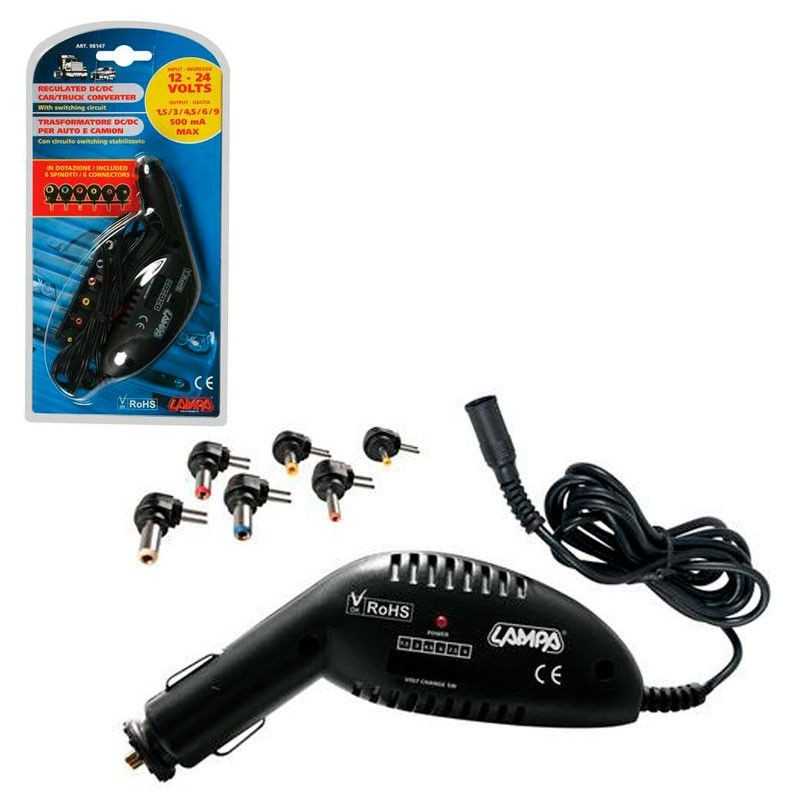 LAMPA Transformador conectores para dispositivos informaticos 12/24V - 220V 500MA LAM98147