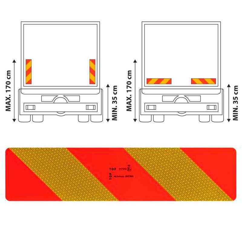 LAMPA Set 2 placas reflectantes homologadas para camión LAM98515