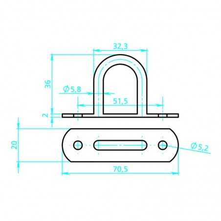 LAMPA Juego 2 soportes sujeción de lona para camión LAM98702