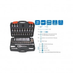 SUPER-EGO Kit 58 ratchet wrenches 3/8 SUPER EGO 13096