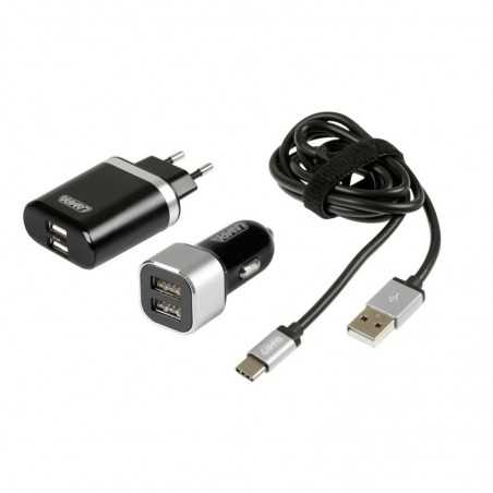LAMPA Mobile charger kit 3 in 1 fast charge TIPO C 12/24V +230V LAM38853