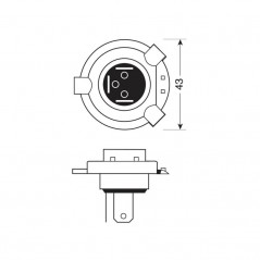 LAMPA Lámpara bombilla halógena HS1 12V 35/35W P43T LAM91505
