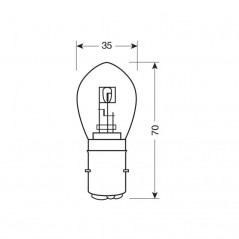 LAMPA Lámpara bombilla 2 filamentos S2 35/35W BA20D LAM91517
