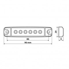 LAMPA Luz de galibo 6 LED 12/24V LAM97007