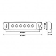 LAMPA Luz de galibo 6 LED 12/24 V LAM97008