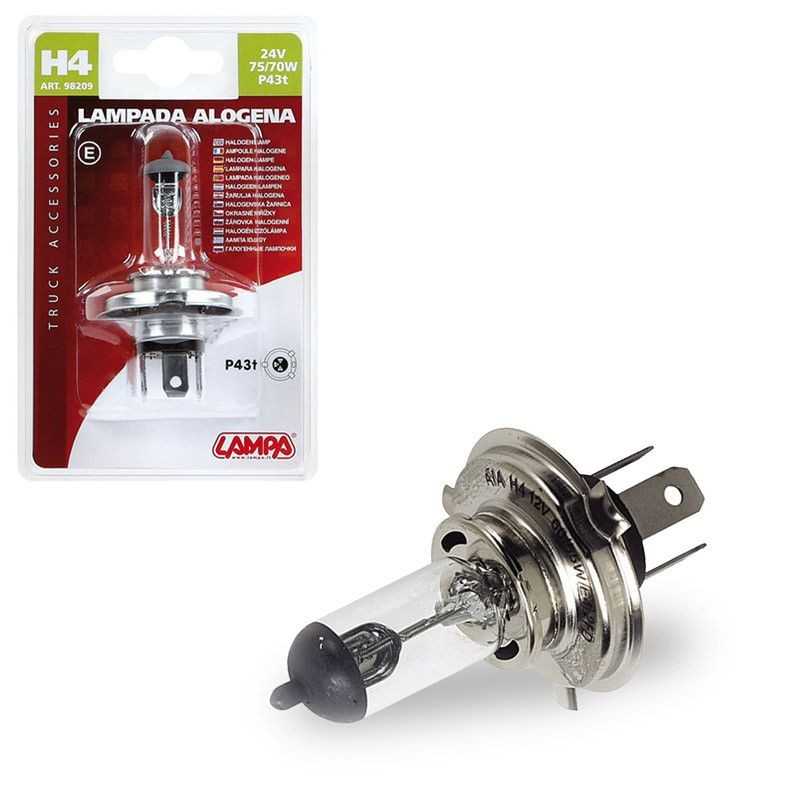 LAMPA Lámpara bombilla homologada H4 24V 75/70W P43T E LAM98209