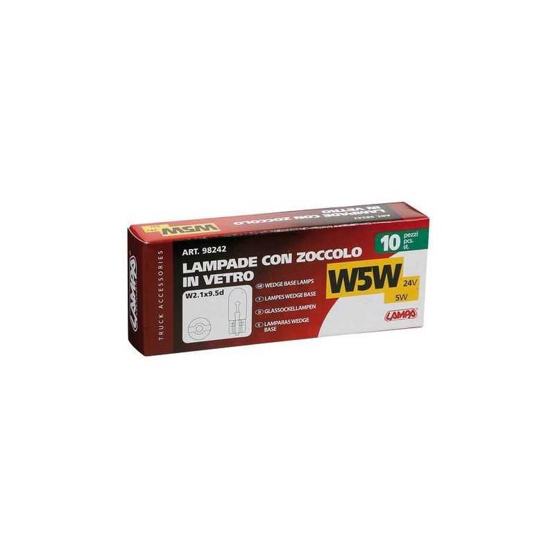 Box of 10 lamps approved bulbs W5W 24V 5W W2.1X9.5D E