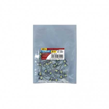 LAMPA Blister 2 lamps bulbs 3 chips T10 HYPER LED 24/28V 5SMD W2 1X9 5D LAM98244