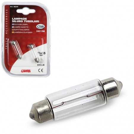 LAMPA Blister 2 lámparas bombillas homologadas C5W SILURO 11X35MM 24V 5W SV8 5-8 E LAM98249