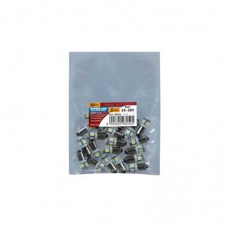 LAMPA Bag of 20 lamps bulbs 3 chips T4W HYPER LED 24/28V 5SMD BA95S LAM98252