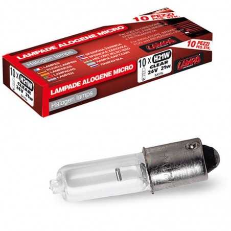 LAMPA Caja 10 lámparas bombillas homologadas H21W 24V 21W BAY9S E (10UD) LAM98264