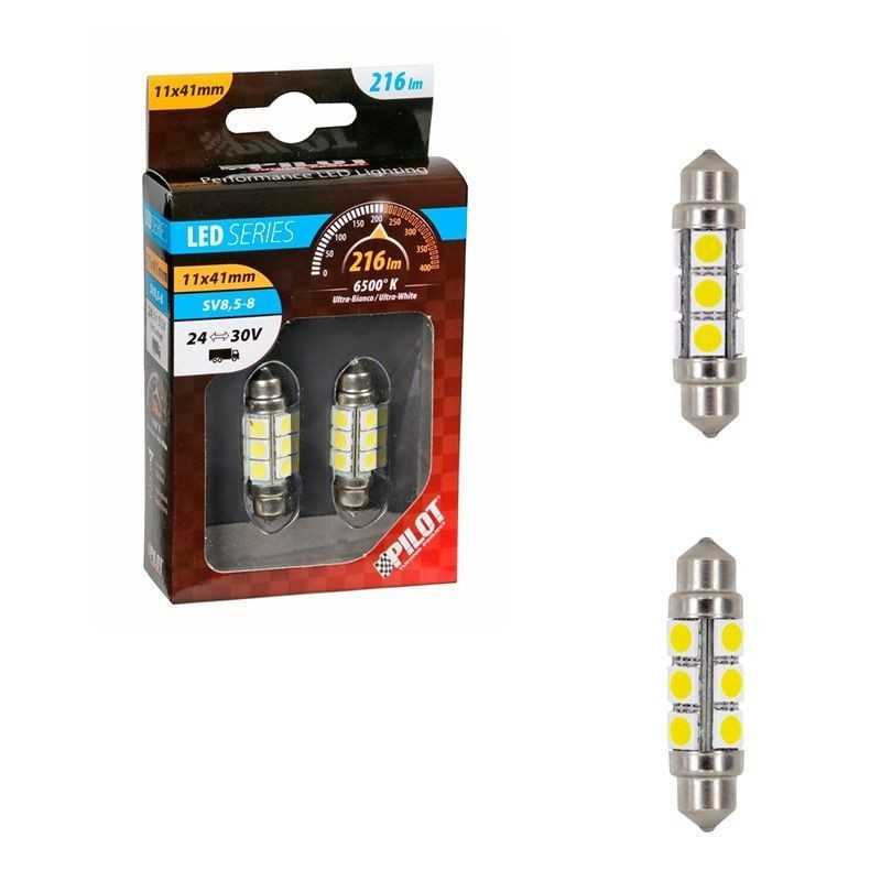 LAMPA Blister 2 lámparas bombillas 3 chips HYPER LED 24/30V 36-12 SMD LAM98273