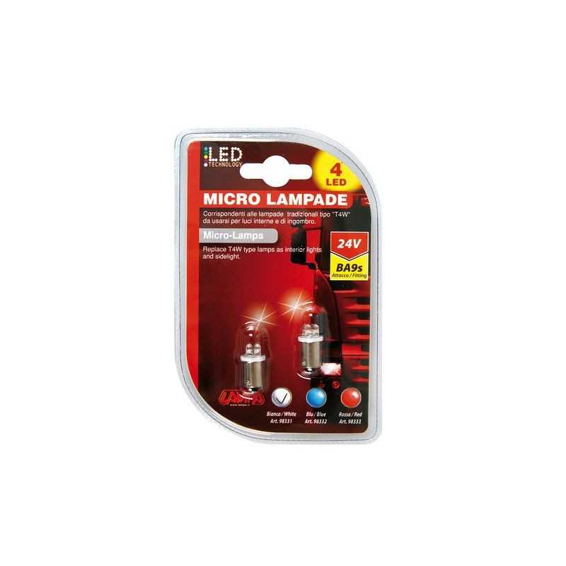 LAMPA Blister 2 lámparas bombillas T4W 4 LED 24V BA9S LAM98331