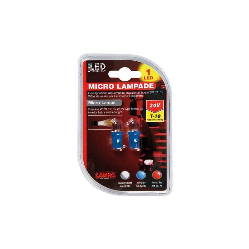 LAMPA Blister 2 lámparas bombillas W5W LED 24V W2 1X9 5D LAM98342