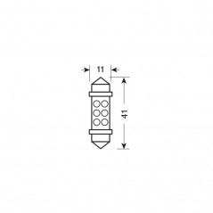 LAMPA Blister 2 lámparas bombillas blancas 11X41 MM 6 LED SILURO 24V SV8 5-8 LAM98349