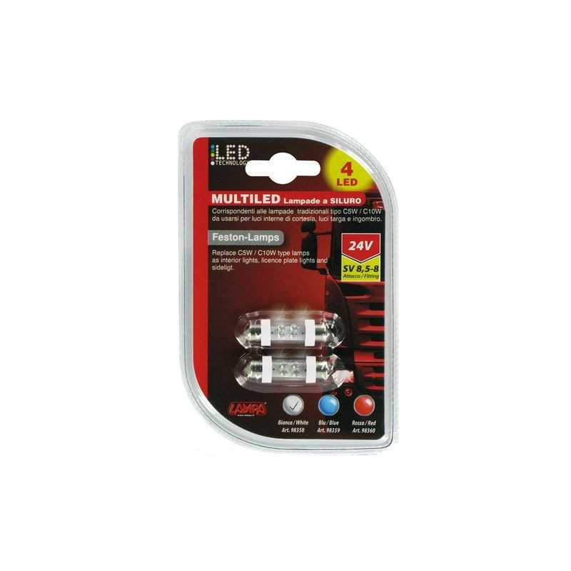 LAMPA Blister 2 lámparas bombillas LED SILURO 24V SV8 5-8 LAM98358
