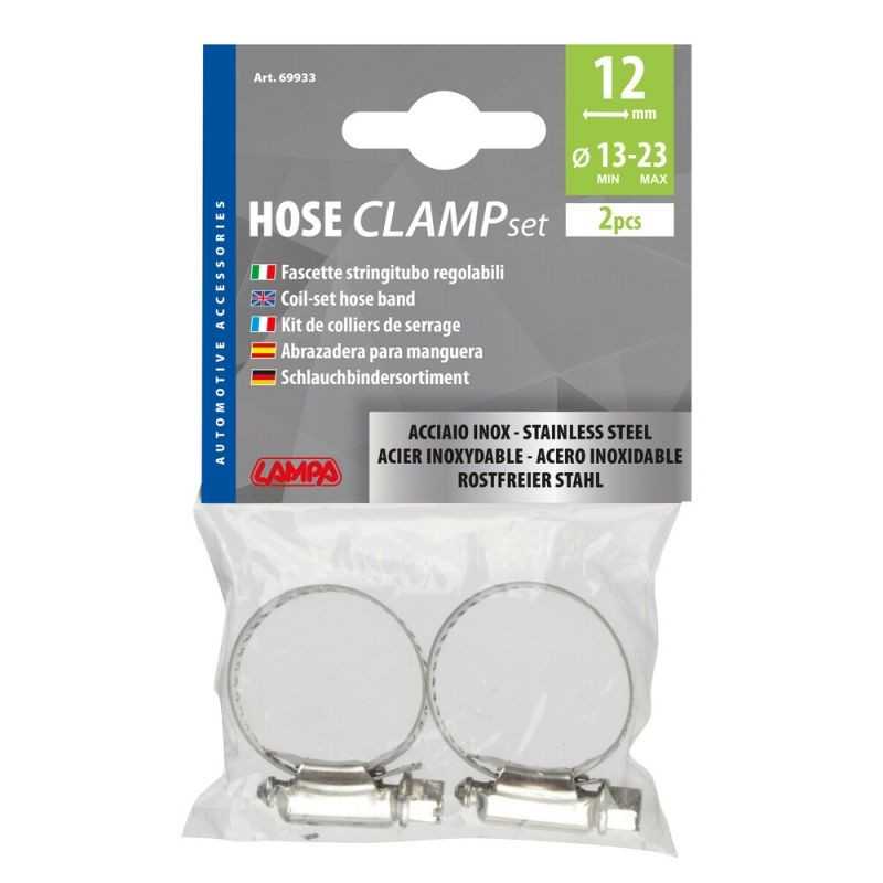 LAMPA Juego abrazaderas para manguera acero inoxidable 12 MM Ø 21-38 LAM69934