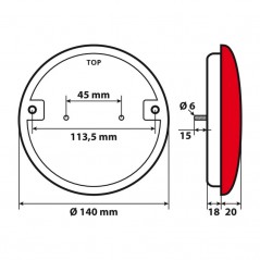 LAMPA Piloto trasero 3 funciones redondo homologado para camión 14 LED 12/24V E LAM41529