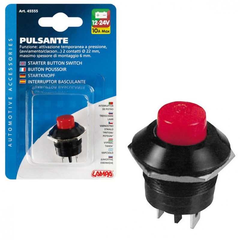 LAMPA Interruptor de boton 12/24V 10A LAM45555
