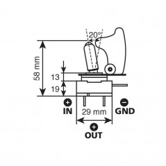 LAMPA Toggle switch with lock 2 terminals 12/24V 20A LAM45556
