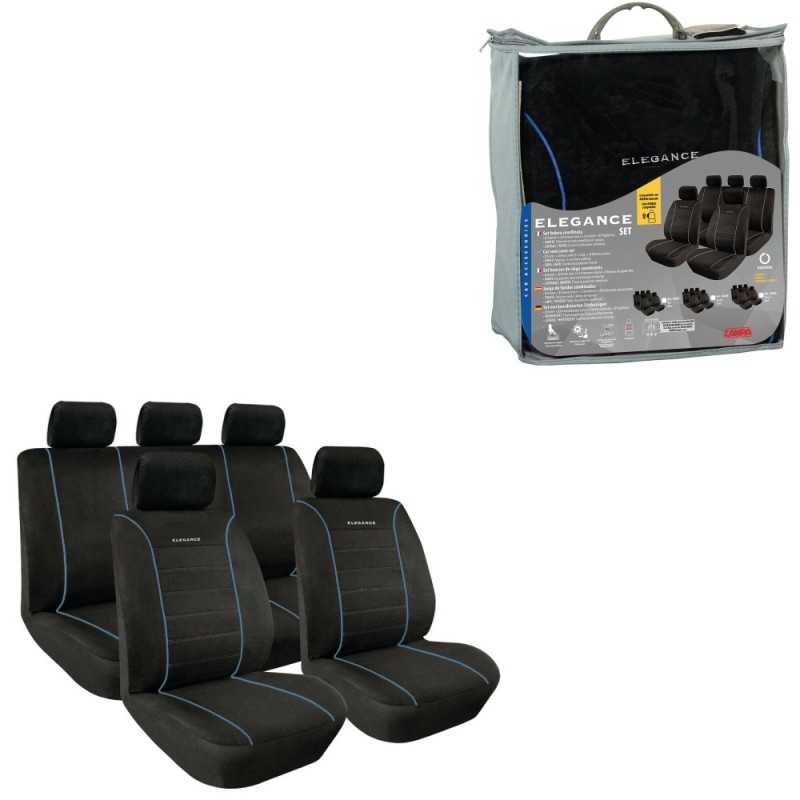 LAMPA Kit 8 fundas asiento elegancia terciopelo y poliester para coche LAM54847