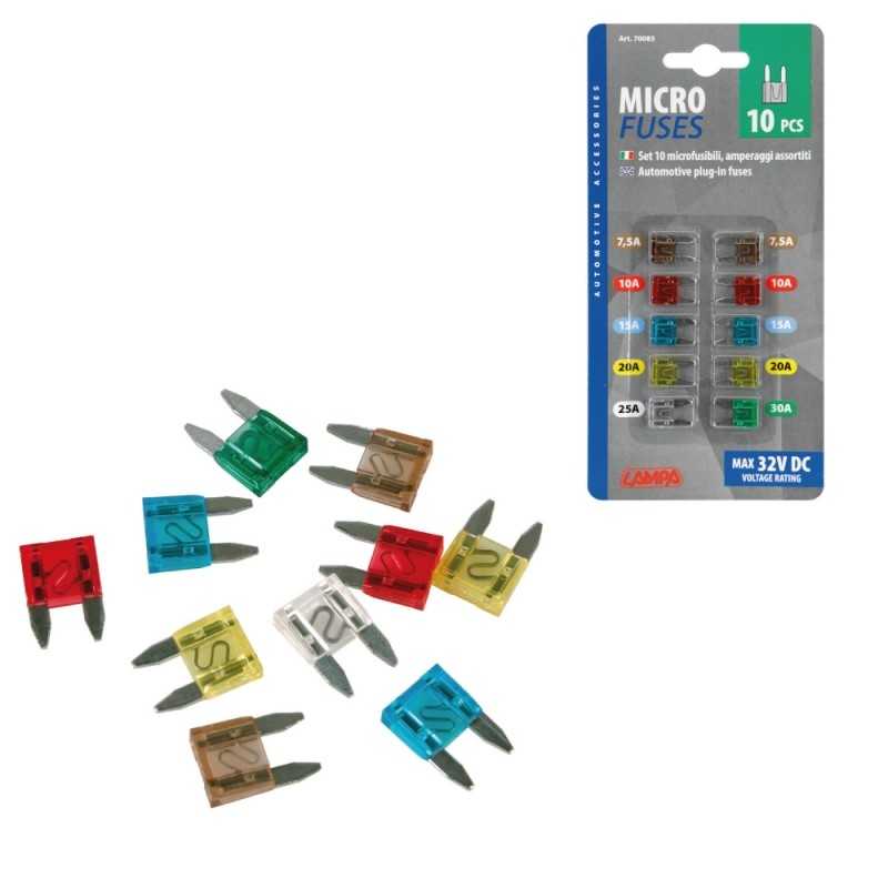 LAMPA Blister pack of 10 mini flat fuses LAM70085