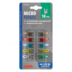 LAMPA Blister pack of 10 mini flat fuses LAM70085
