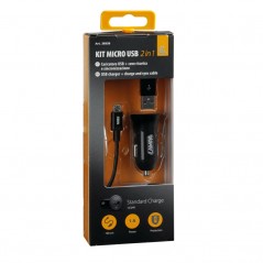 LAMPA Cargador de mechero 2 en 1 MICRO USB 12/24V 1000 MA LAM38938