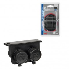 LAMPA Cigarette lighter plug 2 waterproof interior and exterior sockets EXT-4 15A 12/24V LAM39029