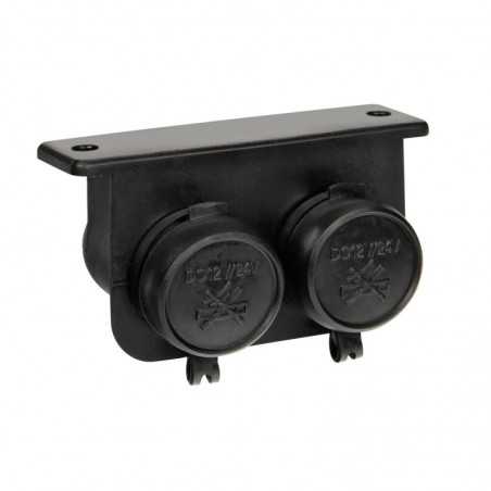 LAMPA Enchufe mechero 2 tomas interior y exterior impermeable EXT-4 15A 12/24V LAM39029
