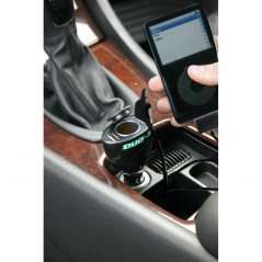 LAMPA Cigarette lighter plug 1 outlet + 2 ports DUO3 STANDARD USB 12/24V 60 CM LAM39047