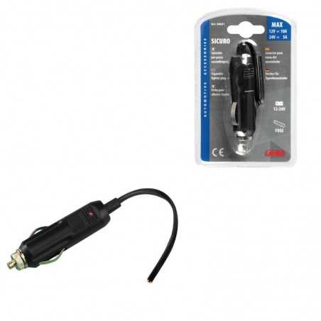LAMPA Enchufe mechero indicador luz LED SICURO MAX 10A 12/24V LAM39051