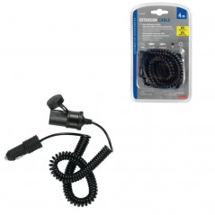 LAMPA Cigarette lighter plug with spiral extension 4 M LED 12/24V LAM39055