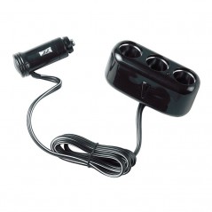 LAMPA Cigarette lighter plug 3 sockets PL3 2 M 10A 12/24V LAM39059