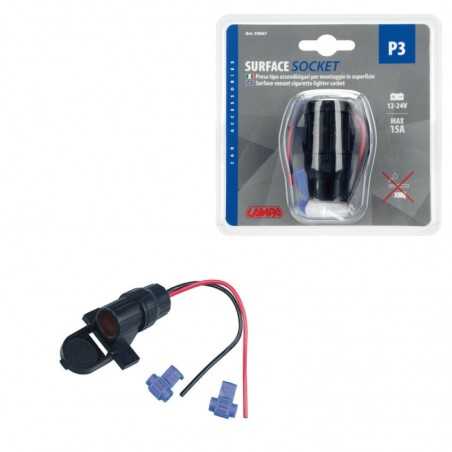 LAMPA Inner and outer cigarette lighter plug P3 12/24V LAM39067