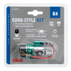 LAMPA European cigarette lighter plug with light K4 Ø22 MM 12V LAM39070