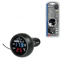 LAMPA Multi-function plug thermometer voltmeter 1 port USB LAM74063