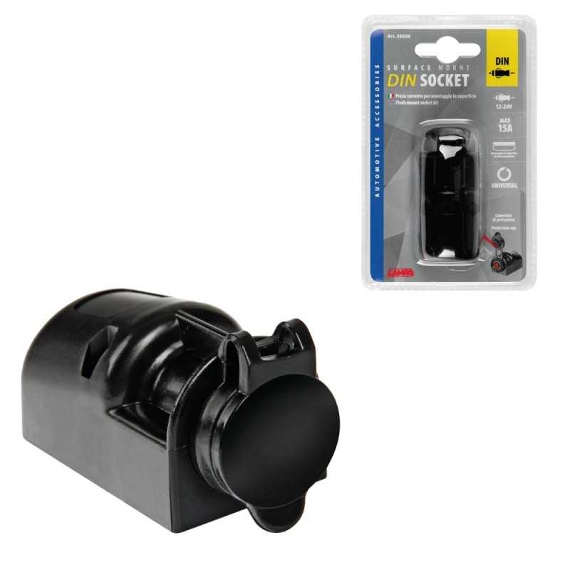 LAMPA Meche plug socket with cover RO EXT-5 DIN MAX 15A 12/24V LAM39026